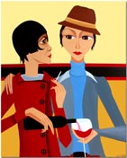 KAFFEEHAUS&nbsp;von Anil Kohli - Acryl auf Leinwand 80x100cm